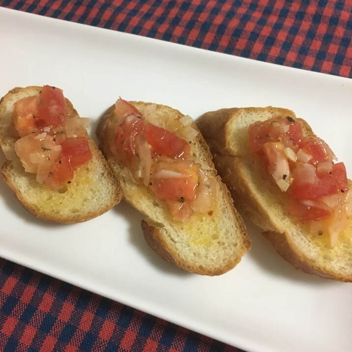 新玉ねぎとトマトのさっぱりブルスケッタ レシピ 作り方 By さよめろ 楽天レシピ 新玉ねぎとトマトのさっぱりブルスケッタ レシピ 作り方 By さよめろ 楽天レシピ